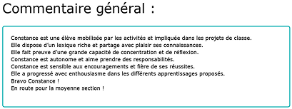 commentaire général commentaire général